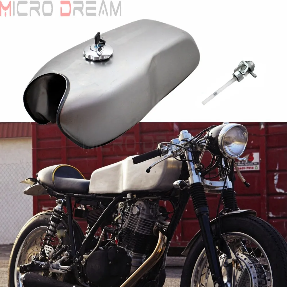 2.4 Gallon Cafe Racer Custom Fuel Tank w/ Gas Cap for Yamaha XVS SR XS Honda CB Suzuki GS BMW 250 450 650 1100 9L Vintage | Автомобили и
