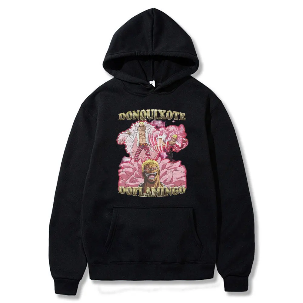 

Japan Cartoon One Piece Hoodie Man Anime Donquixote Doflamingo Print Hoodies Men Women Fashion Sweatshirt Mens Loose Streetwear