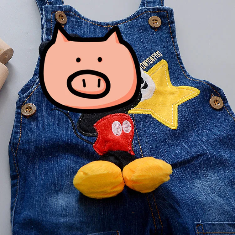 Детские штаны повседневный стиль нагрудник для мальчиков детский джинсовый