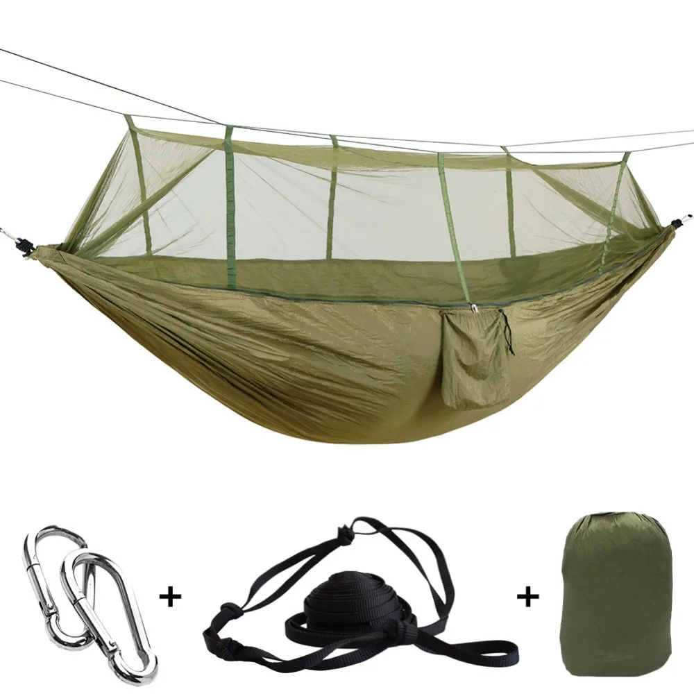 

270*130cm Large Hammock Net Anti-Mosquito Durable Hanging Sleeping Hamac Outdoor Indoor Camping Survival Tree Bed Hamak