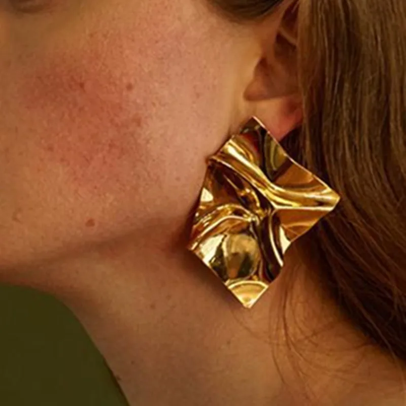 Женские серьги капельки в стиле ретро металлические из сплава золота и