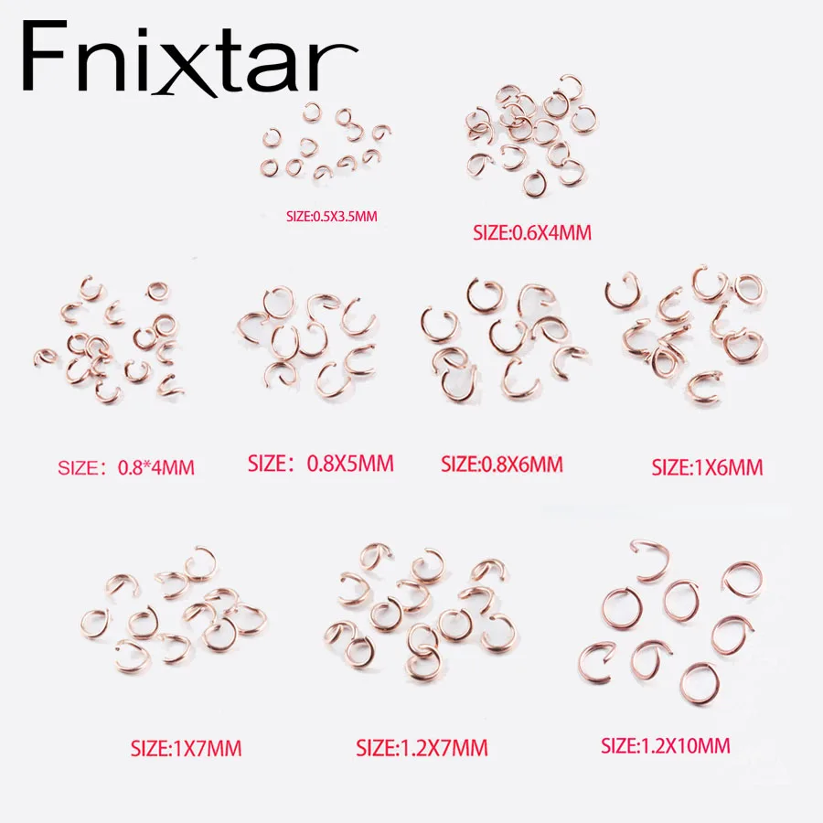 Fnixtar 0 5*3 5 мм 6*4 8*4/5/6 1*6/7 1 2*7 розовое золото цвет нержавеющая сталь открыть