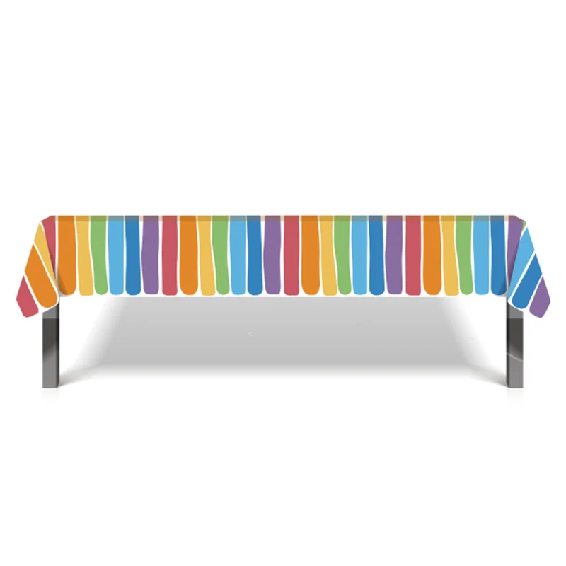 130*220 см цветная Радужная скатерть для детского праздника одноразовый