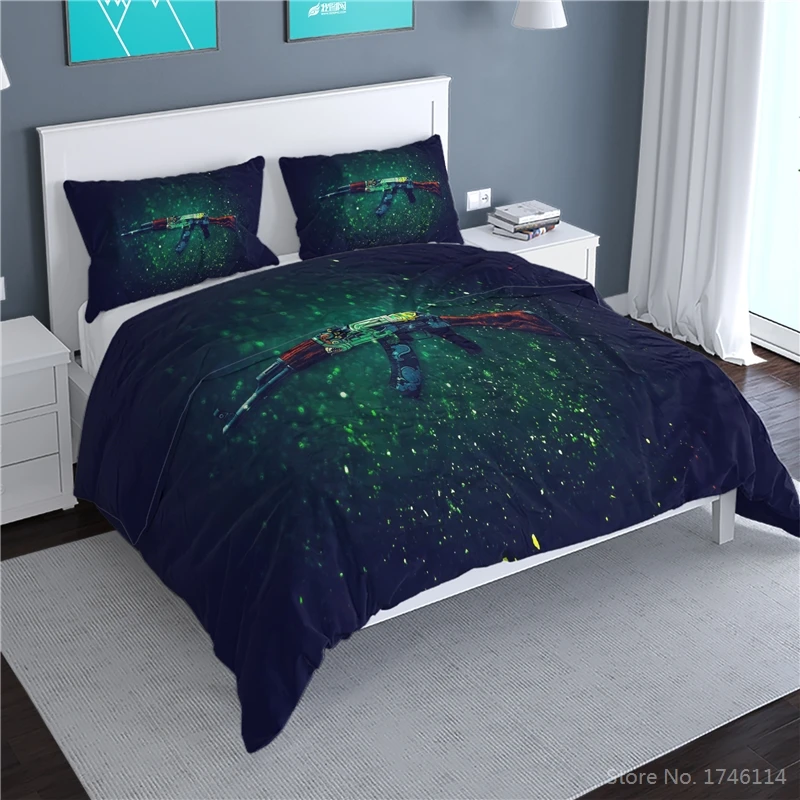 

Counter Strike Shooting Game 3D Printed Duvet Cover Set Twin Full Queen King Size Bedding Set Bed Linens for Young Boys and Girl