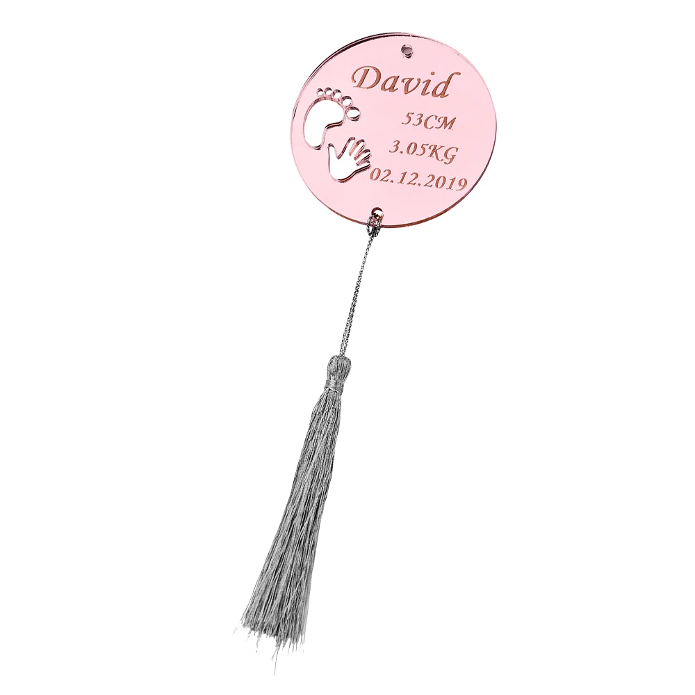 Деревянное зеркало с гравировкой и кисточкой 6 см|Украшения своими руками для