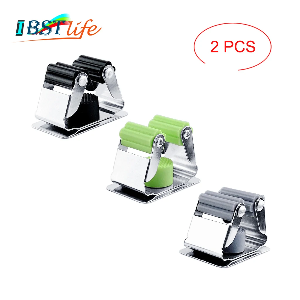 

2PCS/Lot Stainless Steel Fishing Rod Clips Club Positioning Clamps Holder Fixing Rack Wall Mount Rod Collection Rack Storage