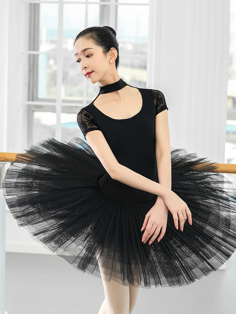 2022 Lace Ballet Leotards For Girls Ballerinas Women Dancewear Adult Practice Clothes Small Stand-up Collar Gymnastics Leotard |