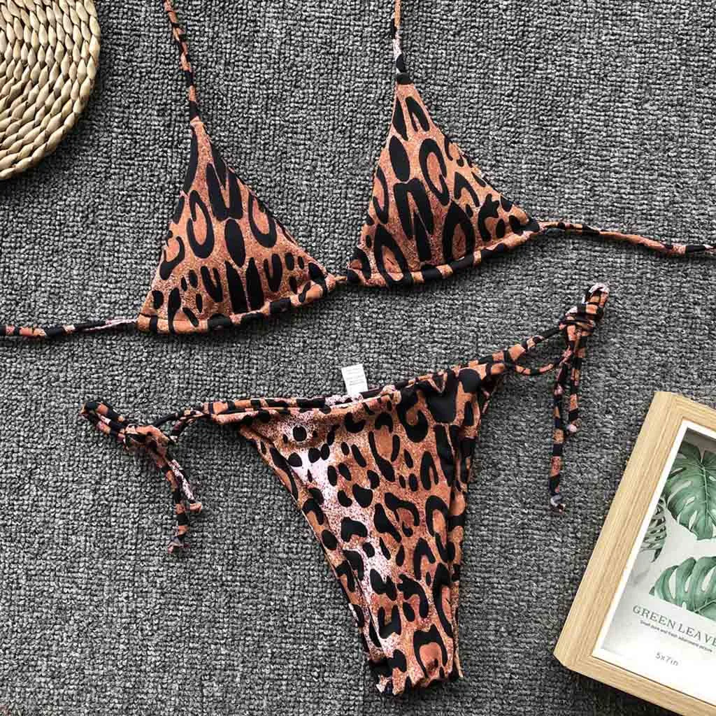 Пляжное бикини 2020 женский сексуальный спереди со шнуровкой без бретелек