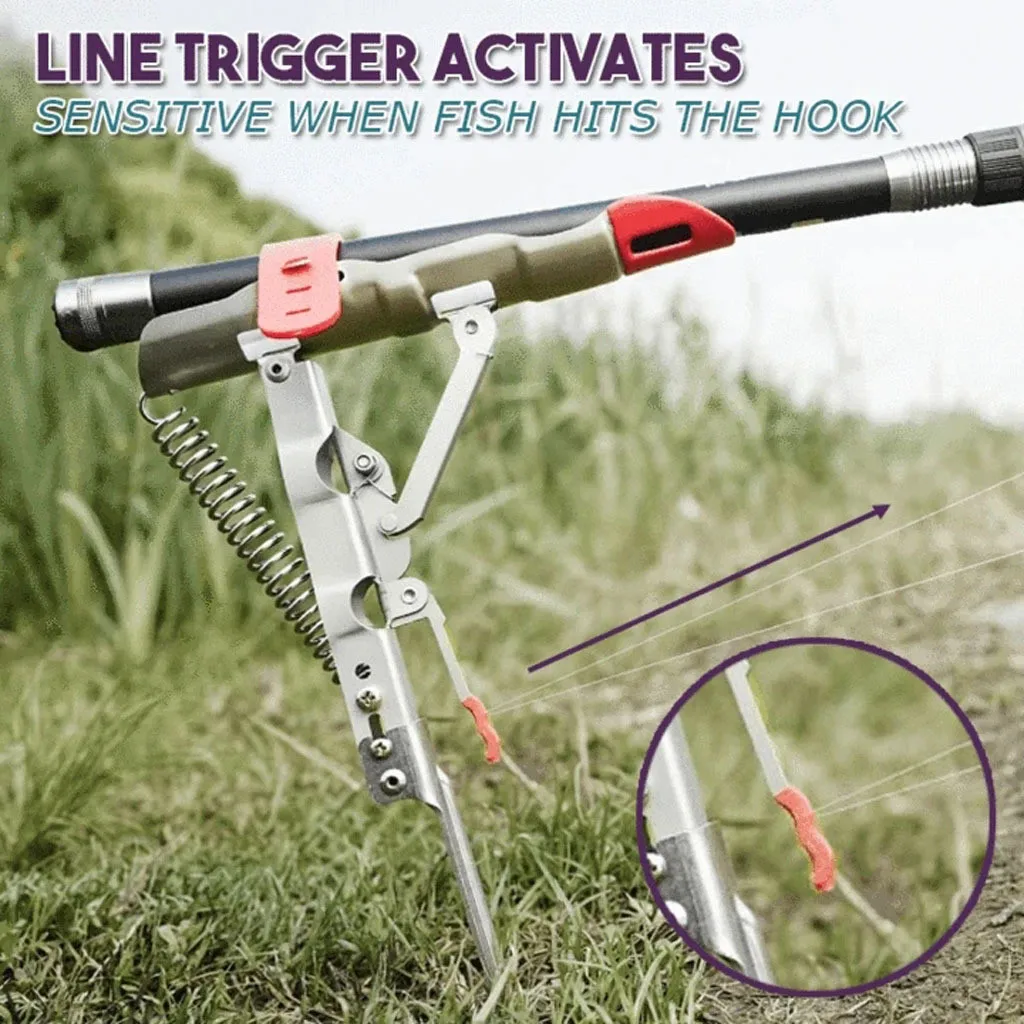 

Fishing Accessories Stainless Fishing Rod Holder Rack Automatic Tip Up Hook Setter Double Spring