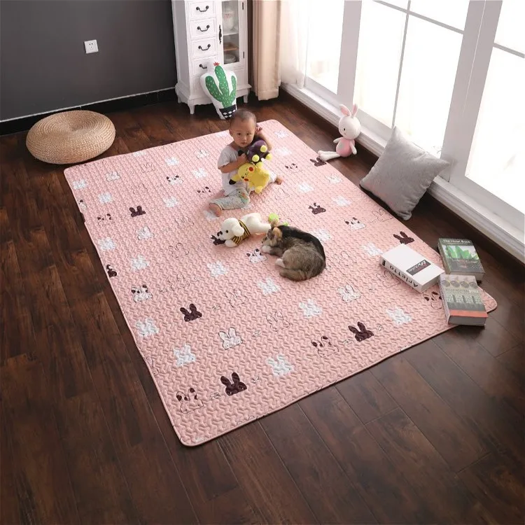 Cotton household fabric blanket living room summer climbing mat bedroom tatami bedside children's cotton machine washable | Игрушки и