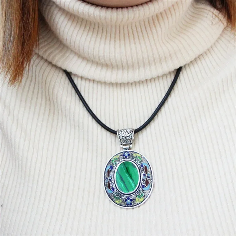 Малахит Ювелирные наборы камень цепочки и ожерелья серьги Ручная роспись