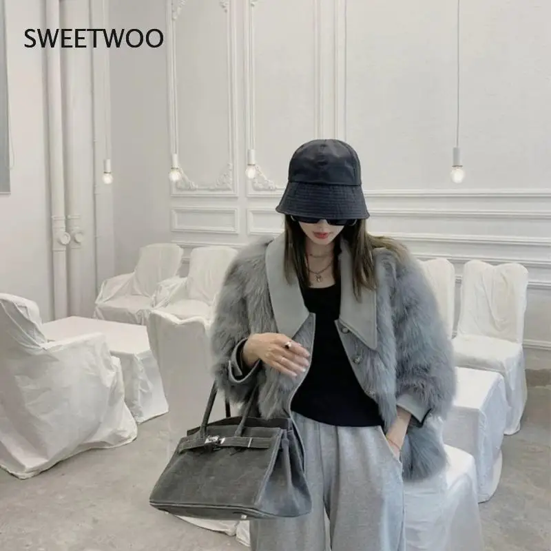 Women Winter Fake Fox Fur Jacket Warm Faux Fur Coat Abrigo Invierno Mujer Coats Female Casaco Pelucia Feminino 2022