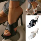 Модные шлепанцы, женские летние повседневные уличные сандалии 2021, открытые пикантные сандалии в римском стиле на высоком каблуке с перекрестными ремешками, женские