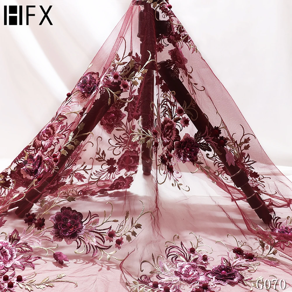 HFX новейшая африканская кружевная ткань Вышитое кружево в нигерийском стиле для
