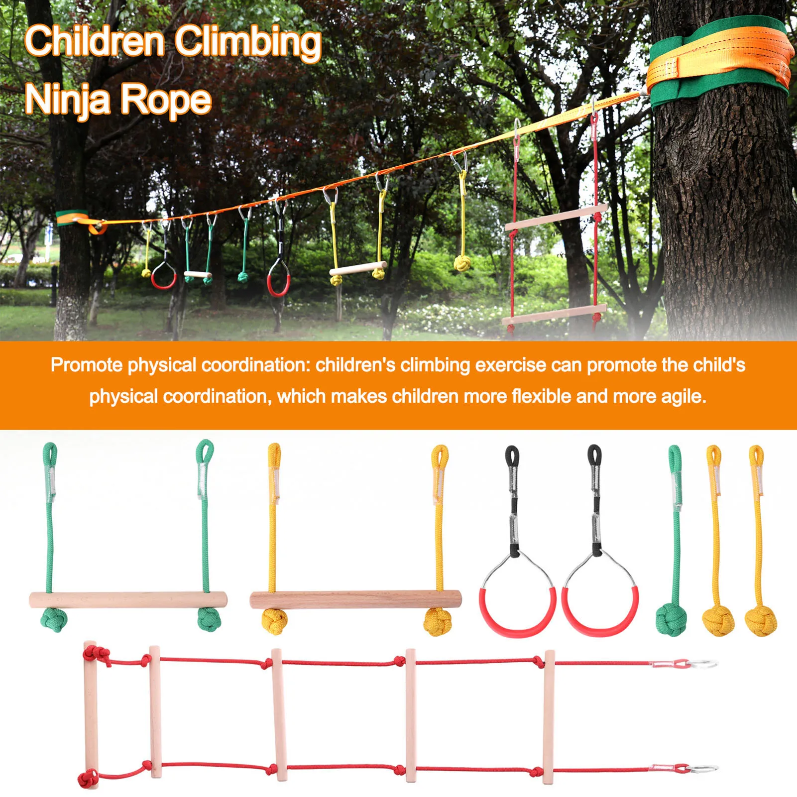 Уличное детское спортивное оборудование веревка для скалолазания детская линия