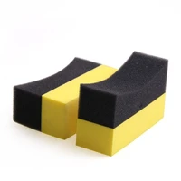 1 pcs car tyre cleaning brush washing tire wax polishing sponge corner detailing wipe u shape edge sponge car accessories