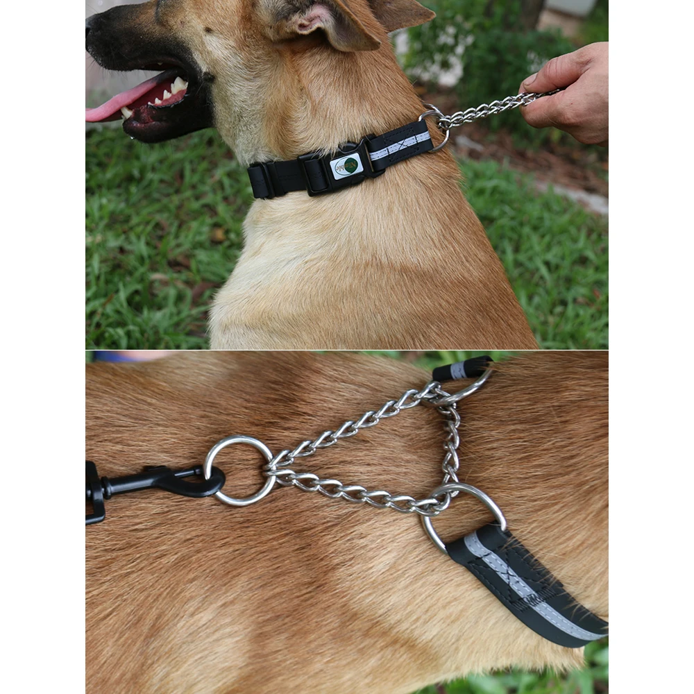Pet dog collar Chain PVC reflective cushion anti-bite adjustable training for Big small dogs puppy pet products | Дом и сад