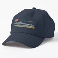 allen m sumner class destroyer ship diagram american flag gift print cap outdoor baseball caps