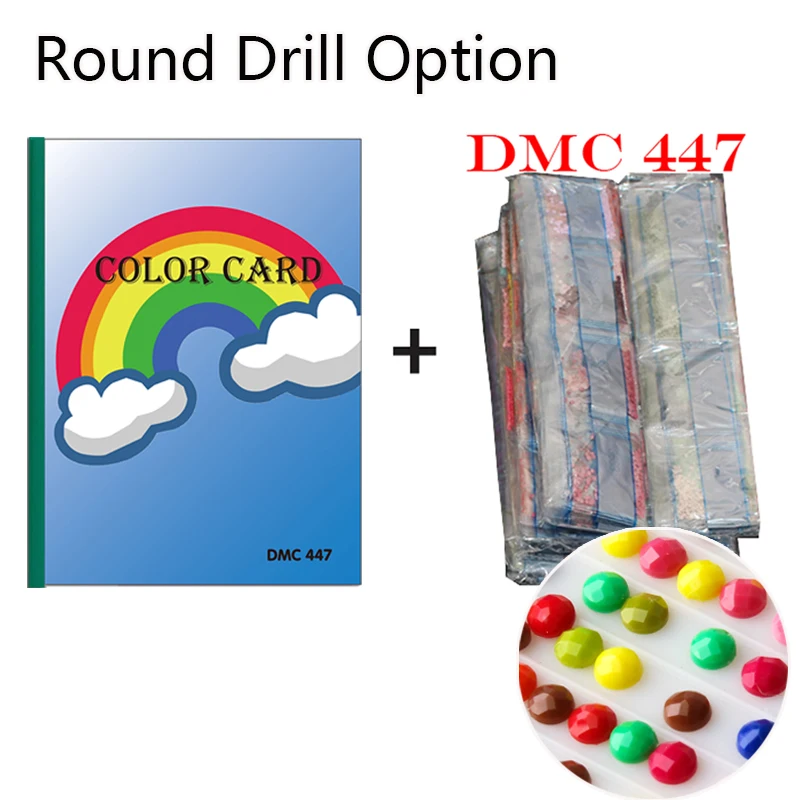 Round drill Алмазная живопись полный спектр 447 DMC Алмазная цветная карта Стразы идентификационная карта квадратная/круглая Алмазная - Цвет: Round drill