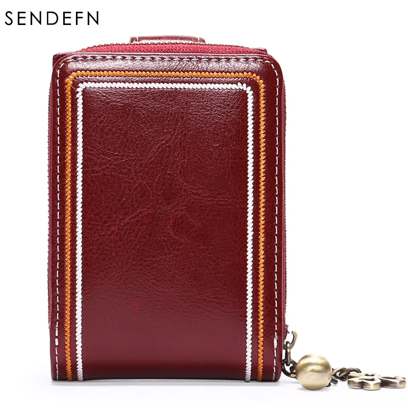 SENDEFN rfid-кошелек тройного сложения женский кожаный кошелек с держателем для карт