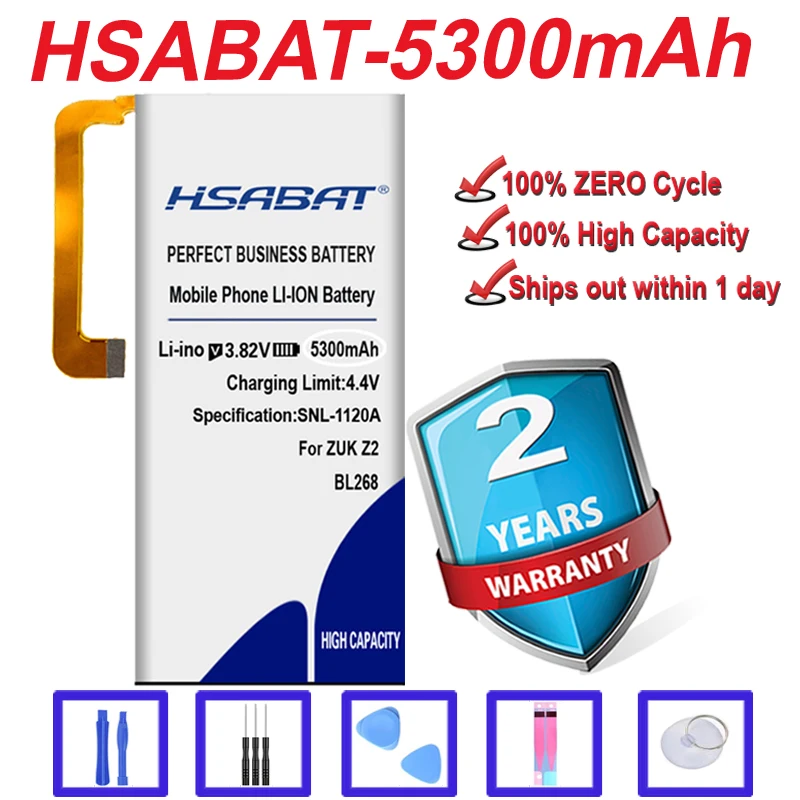 HSABAT 5300mAh High Quality BL268 Battery for Lenovo zuk Z2 Z2131 Batterie Bateria Accumulator AKKU | Мобильные телефоны и