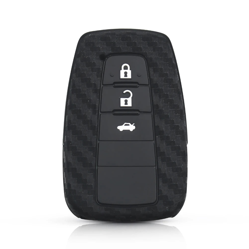 Чехол для ключей KEYYOU углеродный силикон 10 шт. 2/3 кнопки Toyota CHR C-HR 2017 2018 Prius Camry
