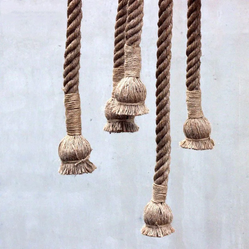 Подвесные светильники в стиле ретро из пеньковой веревки Креативный