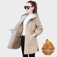 trending products 2020 large size clothing for women coat korean style jacket autumn winter hooded coats add cashmere 172