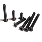 5100 шт. черные крестовые встраиваемые крестовые винты из нержавеющей стали 304 с плоской потайной головкой Phillips M1.6 M2 M2.5 M3 Длина резьбы болта 3-60 мм