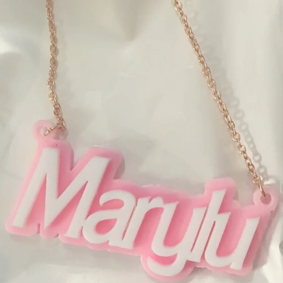 HipHop Fashion Custom Name Necklace Personalized Acrylic Nameplate Chain Pendant Necklaces Colorful Women Jewelry Christmas Gift