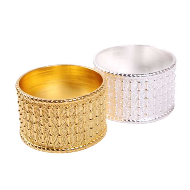 

6pcs Zinc Alloy Metal Napkin Ring Shiny Table Napkins Home Decoration Gorgeous Napkin Buckle Dinner Party Wedding Holder