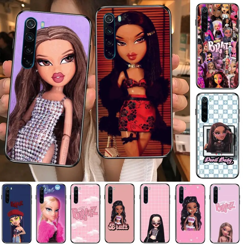 

Fashion luxury brand Bratz doll cartoon Phone Case For XiaoMi Redmi Note 9S 8 7 6 5 A Pro T Y1 Anime Black Cover Silicone Back