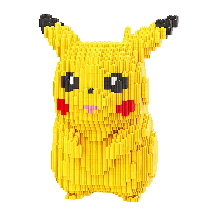 

1860pcs+ Pikachu Connection Building Blocks Pokemon 3D Model Assembled 34cm Diamond Mirco Bricks Figure Toy For Kids