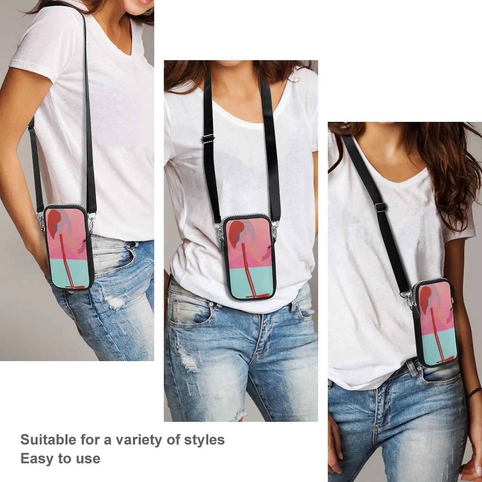 

Flamingo Shoulder Bag Office Mobile Phone Bag Student Gifts Stylish Purse