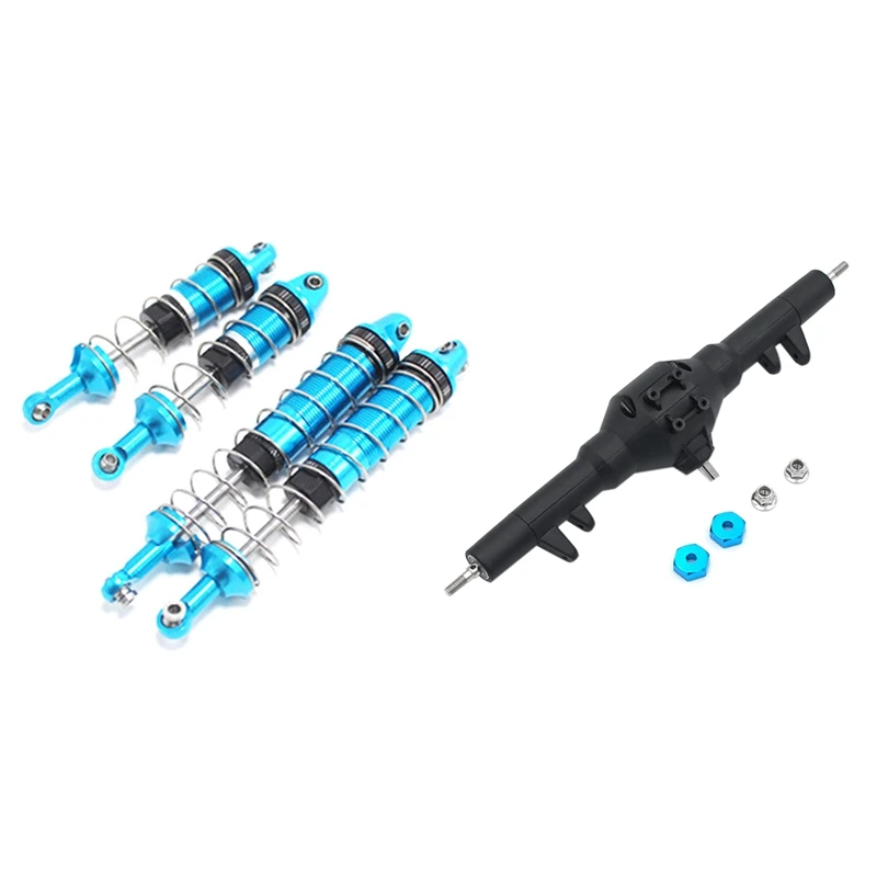 

For Wltoys 12428 12429 12423 FY-03 Q39 Shock Absorber Blue & Rear Straight Axle Gearbox Assembly Metal Rear Differential