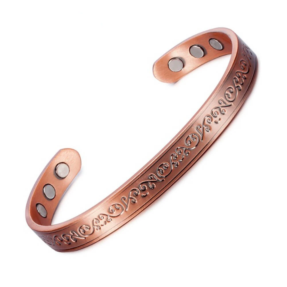 

Men Pure Copper Bangles Creative Pattern Style Magnet Energy Cuff Bracelets For Women