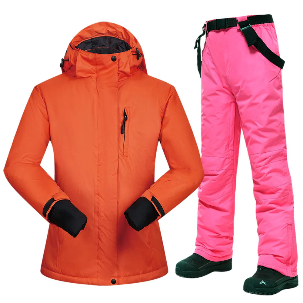 New Snowboarding Suits Women Winter Windproof Waterproof Female Ski Jacket And Snow Pants Sets Super Warm Brands Women Ski Suit