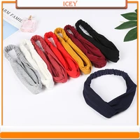 1pc knitted high elastic hair accessories wash face headband turban headwear butterfly bow fabric hair band sport hairbands