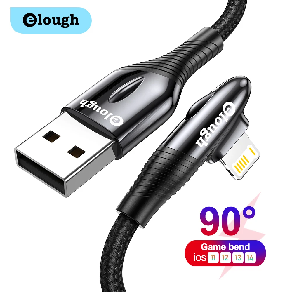 Elough USB Cable For iphone Cable 12 13 pro max X Xr 8 7 6 Fast Charging Charger Lighting Cable For iphone 11 USB Data Wire Cord