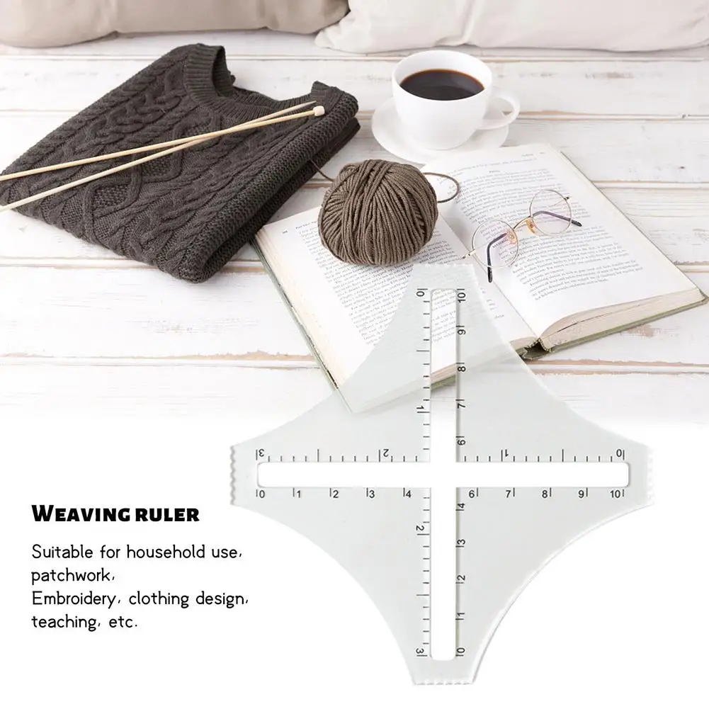 

115mm*3mm Knitting Gauge Converter Knit Counter Weaving Ruler Density Ruler For Knitting Works Crafts Sweater Knitting Tools #W0