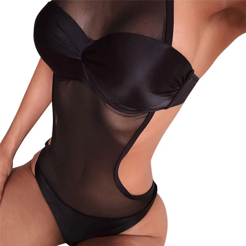 Новинка 2020 сексуальный сетчатый прозрачный Цельный купальник женский пуш-ап