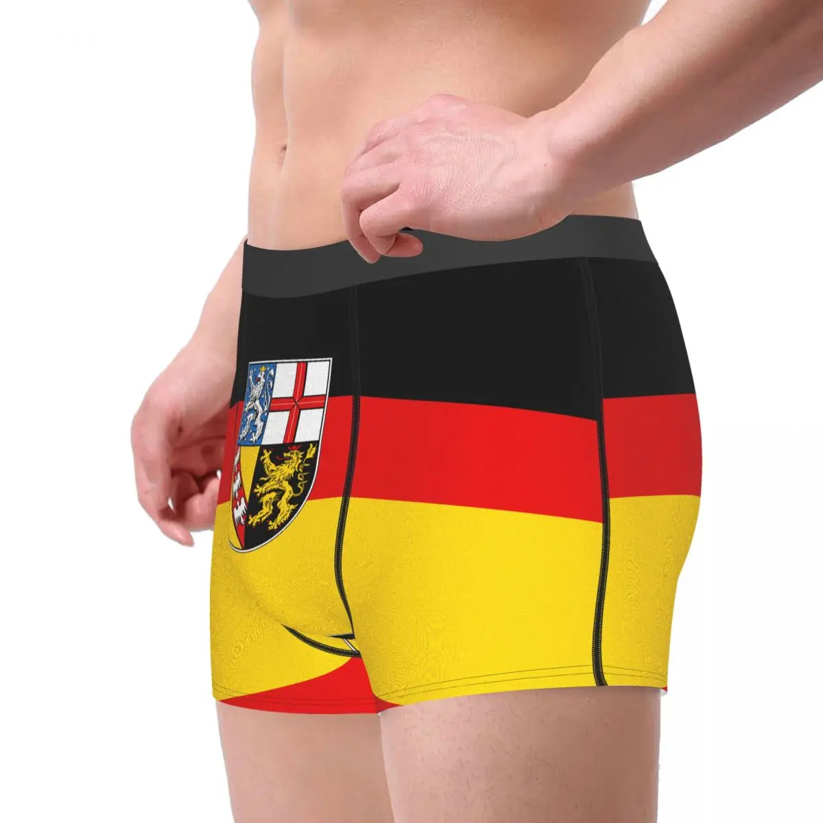 Flag Of Saarland Men's Boxer Briefs German states Humor Graphic elastic pants for men