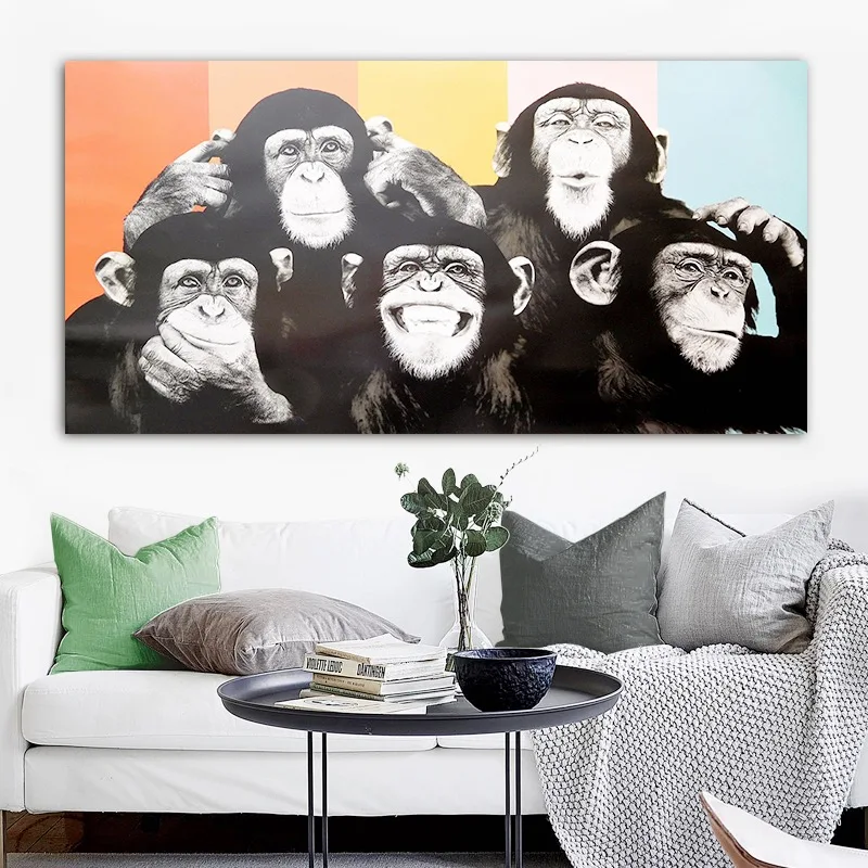 Настенное искусство семейный Декор Gorilla домашний декор холст принты