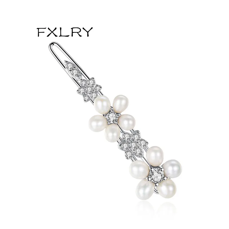 Aaa Cubic Zircon Natural Pearls Flower Hair Accessories For Women Bridal Wedding Hair Clips