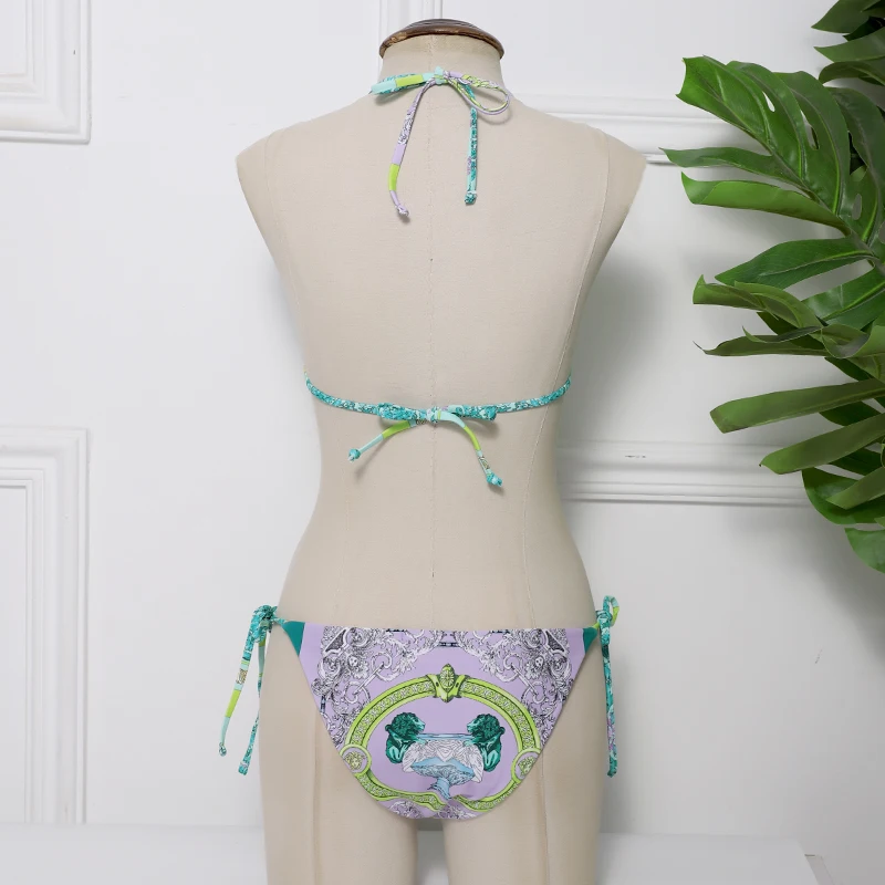 

2021 swimwear Brazilian women's plain Girly fashion Push Up swimsuit estat