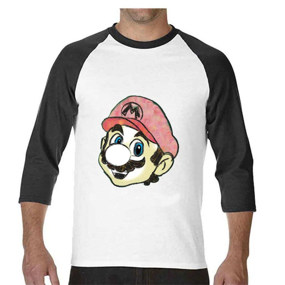 Мужская футболка для футбола белая в стиле хип хоп с рукавом Три четверти из 100%