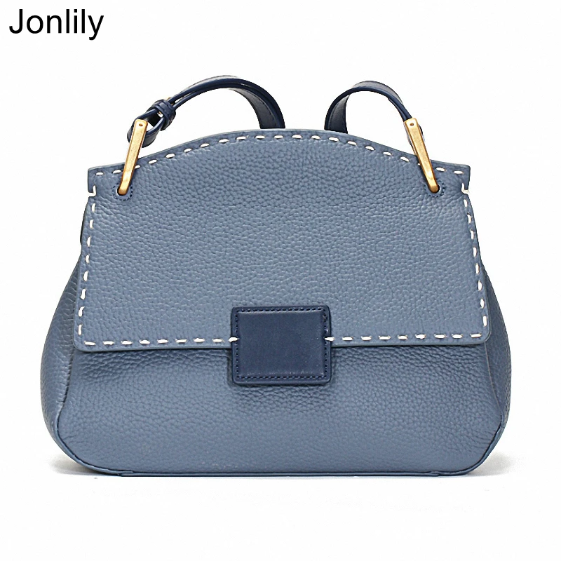 

Jonlily Women Genuine Leather Shoulder Bag Female Fashion Messenger Crossbody Bag Commuter Bag Teens Daybag Purse -KG590