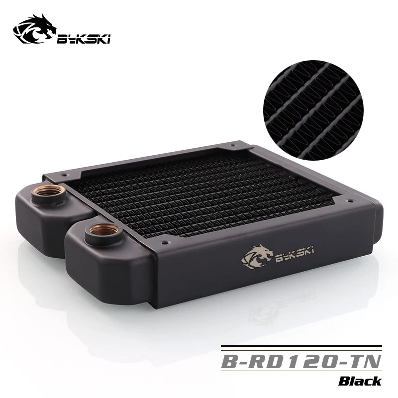 

Bykski 120 мм черный ПК кулер Медь радиатор расход воды жидкости радиатор для 12 см вентилятор для ПК около 30 мм толщиной B-RD120-TN Медь