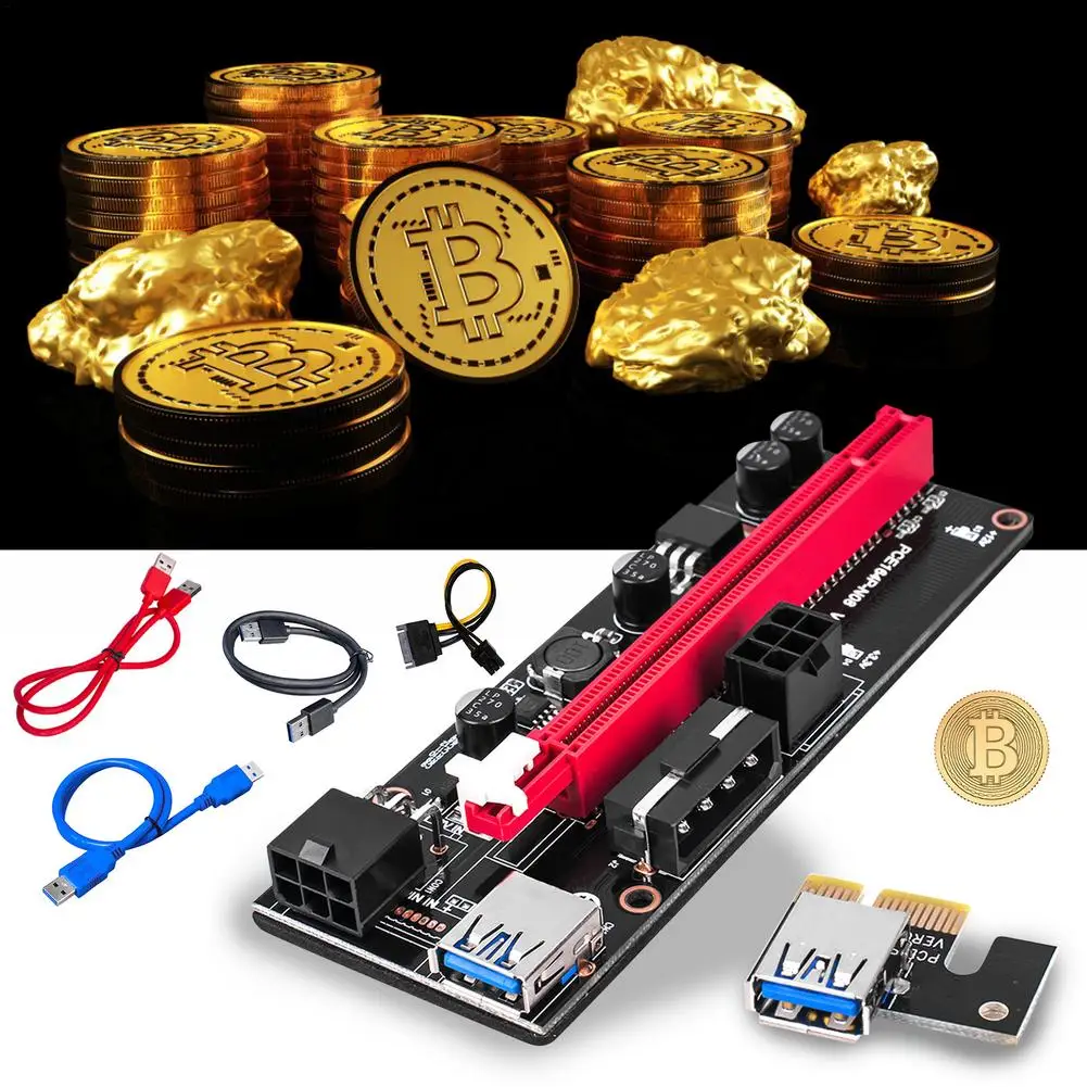 USB 3 0 PCIE Райзер 1x до 16x6 PIN адаптер удлинитель кабеля Pcie карты для всех компьютерных