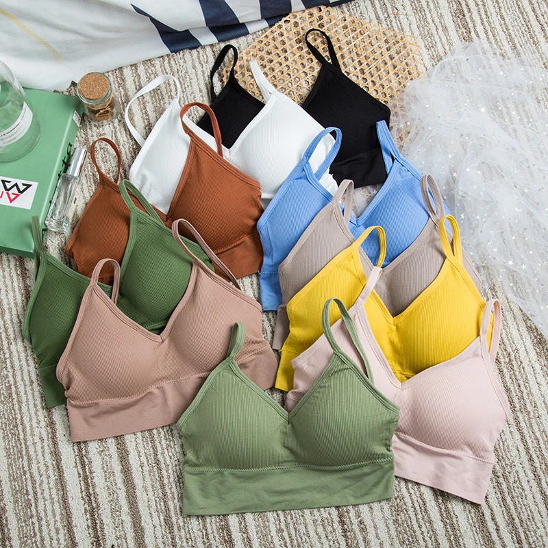 

U Back Removable Padded Chest Sports Tube Top Wrapped Chest Girl Lady Vest Sexy Seamless Sport Bra